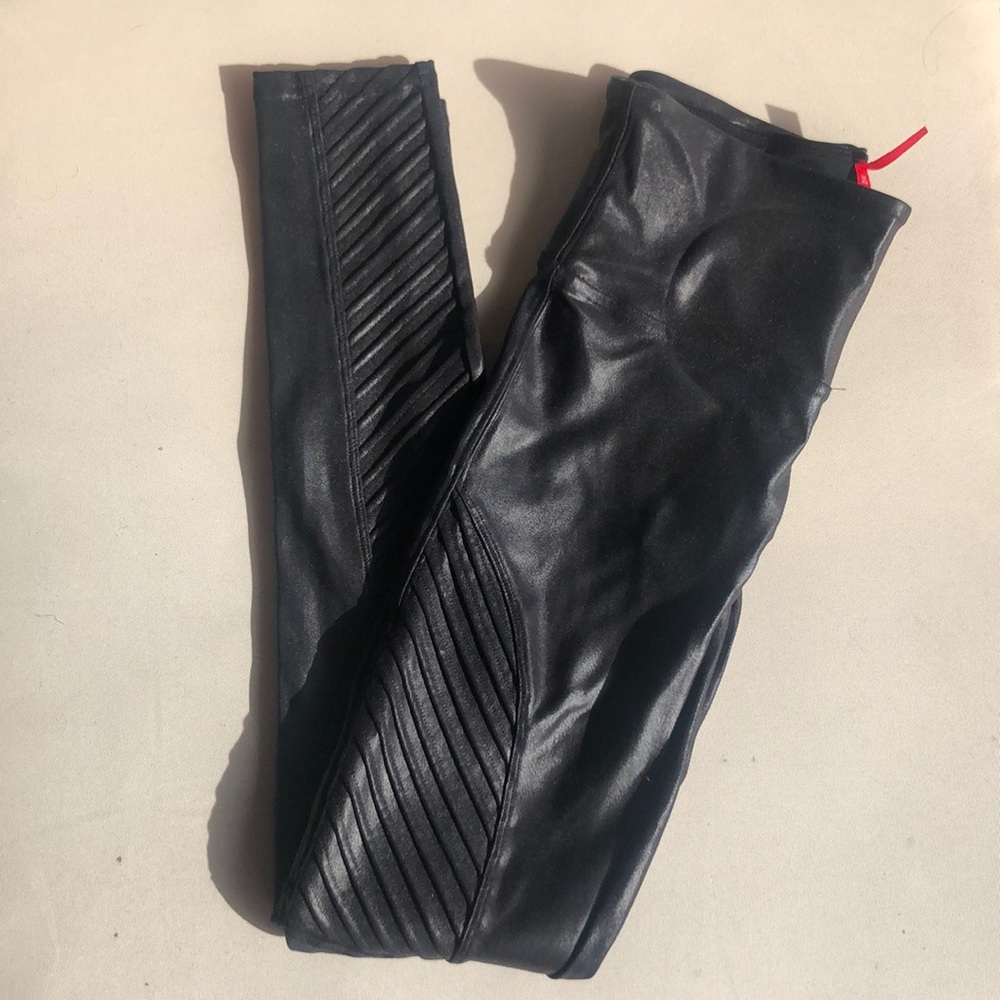 Spanx Faux Leather Moto Leggings
